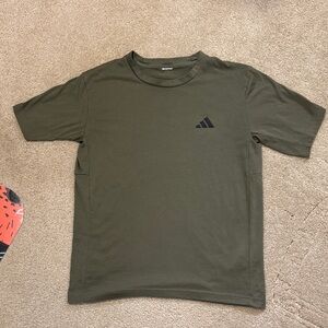 adidas Men’s Olive Crew Neck Tee with Black Logo